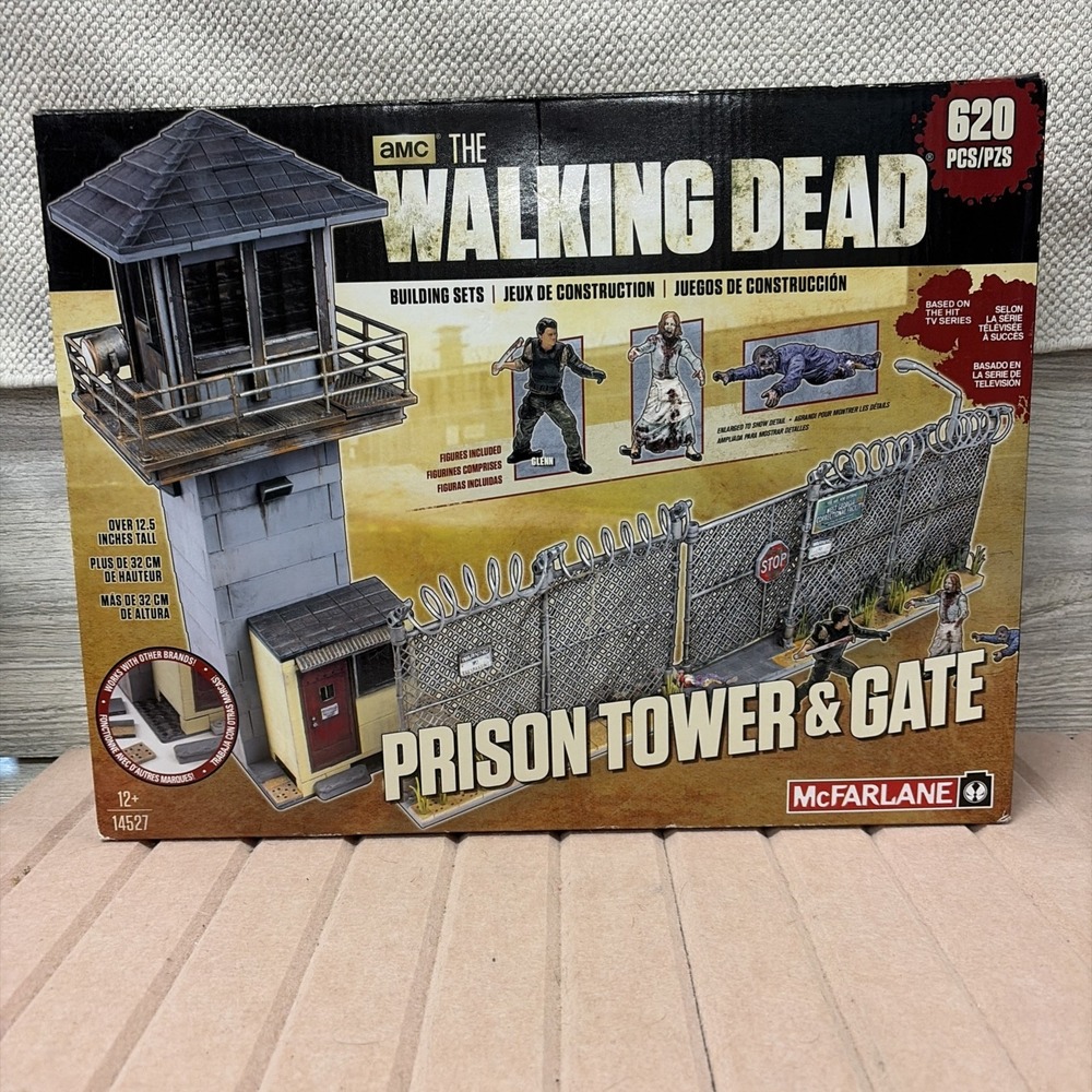 McFarlane AMC The Walking Dead 620-Pc PRISON TOWER & GATE Building Set NEW (C8)